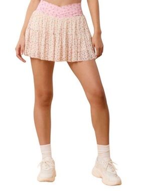 Blogilates Ballerina Skort - Size Large - Cream Floral